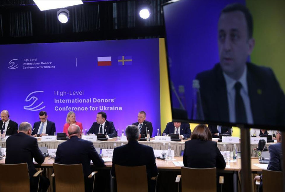 პოლონეთში დონორთა კონფერენცია ცხადყოფს საერთაშორისო საზოგადოების უპირობო სოლიდარობას უკრაინის მიმართ-ღარიბაშვილი