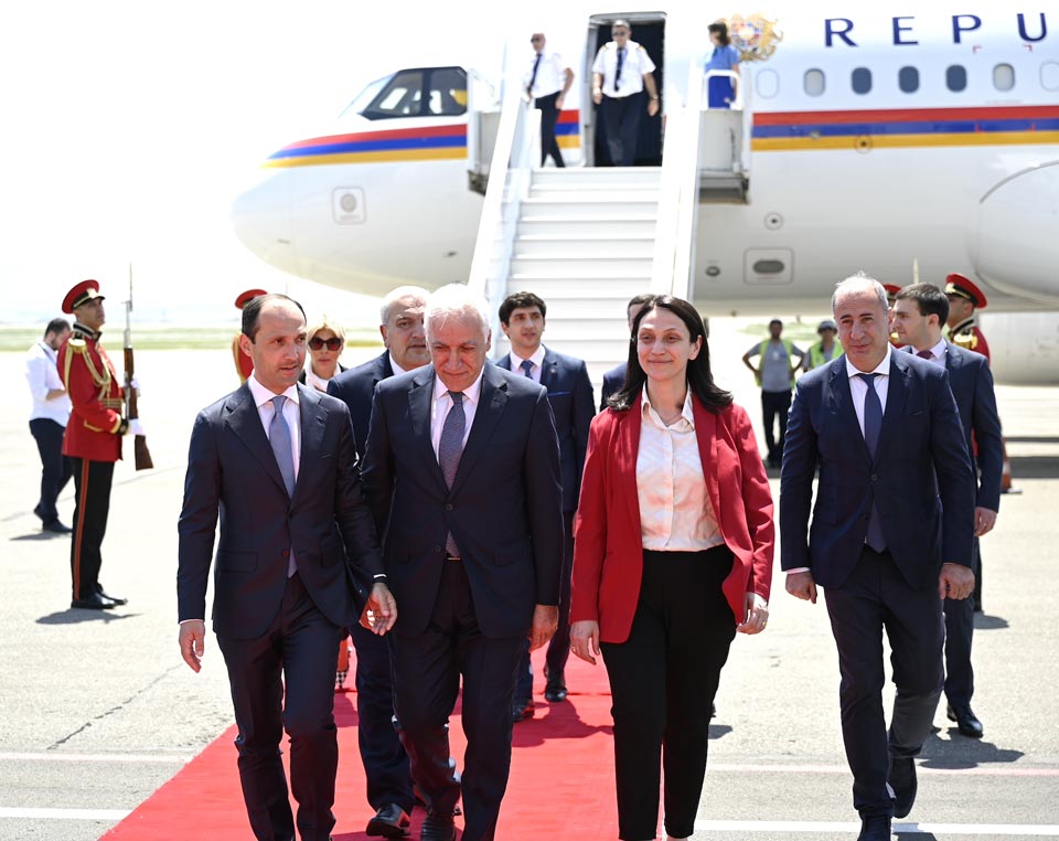 სომხეთის პრეზიდენტმა საქართველოში ოფიციალური ვიზიტი დაიწყო