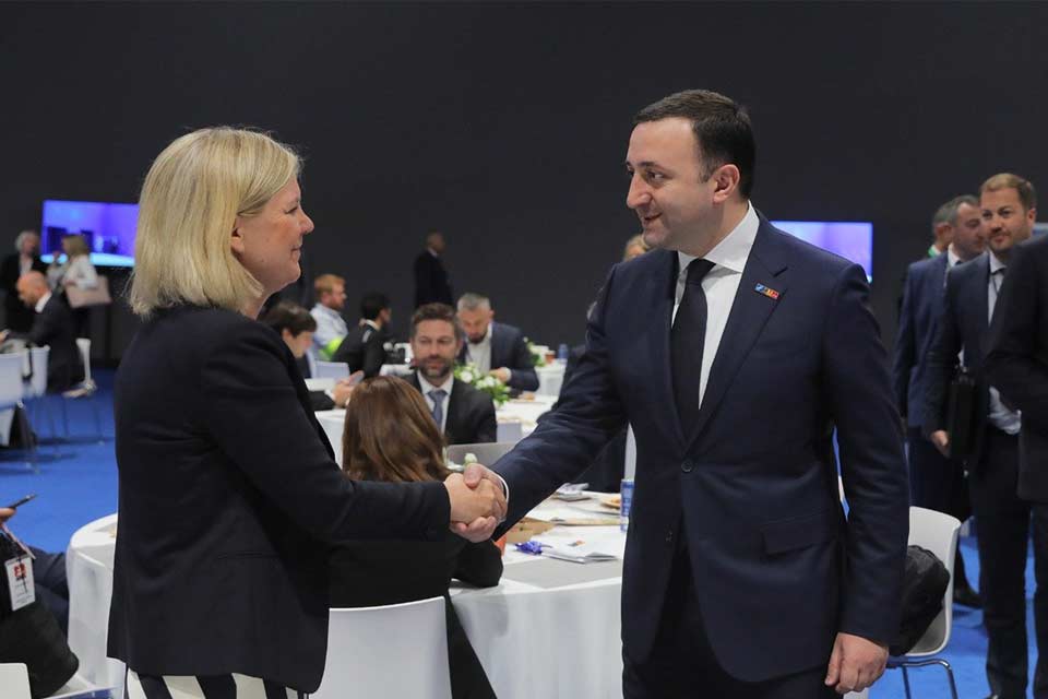 ირაკლი ღარიბაშვილი შვედეთის პრემიერ-მინისტრს შეხვდა