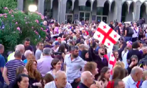 პარლამენტთან საპროტესტო აქცია „შინ ევროპისკენ“ იმართება